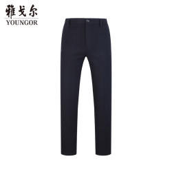 雅戈尔 休闲裤男商务休闲百搭DP免烫裤子自然垂顺 黑色 34 175/84A