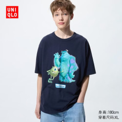 优衣库 MAGIC FOR ALL UT/短袖男装女装印花T恤487465 69 藏青色 M