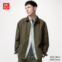 优衣库 休闲茄克男装女装/外套夹克487688 56 橄榄色 L