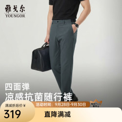 雅戈尔 休闲裤男品质混纺凉感舒适透气裤子男士休闲 灰蓝VCHZ313023HWA 35