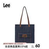 Lee 托特包女大容量2026新款牛仔布单肩包休闲通勤手提包斜挎包 牛仔蓝