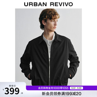 UR UR2026秋季新款男装气质简约纯色翻领拉链夹克外套UMM160023 黑色 XS