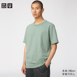 优衣库 485563 圆领短袖T恤 草绿色 XL