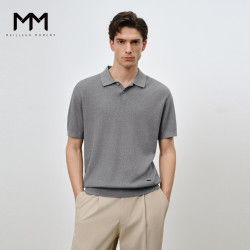 麦檬 MM麦檬男装26新品短袖天丝麻宽松上衣POLO衫 夹花灰9H4930213 L