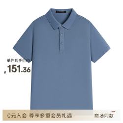 安正 26年夏装商务休闲上衣短袖T恤男珠地棉polo衫ALGX2TS10A 雾霾蓝 2XL 52 18