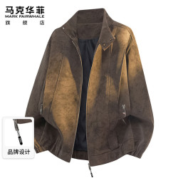 马克华菲 pu皮衣男款春秋季美式复古外套男士潮牌休闲机车夹克男装上衣服