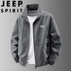 JEEP SPIRIT 吉普夹克男士春秋季户外运动宽松休闲立领上衣外套 深灰 XL