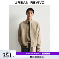 UR UR2026秋季新款男装燕麦格雷立领纽扣针织开衫UMF960047+ 卡其灰 S