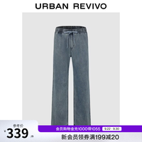 UR UR2026冬季新款男装简约松紧腰抽绳牛仔休闲长裤UMM860083 蓝色 29