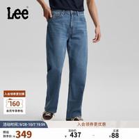 Lee 26新品五袋款762宽松直筒牛仔裤中蓝色男 中蓝色 33
