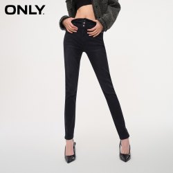 ONLY 秋季新款通勤风百搭高腰弹力小脚牛仔裤女