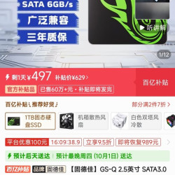 固德佳 GSL SATA接口 固态硬盘（SATA 3.0）