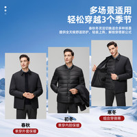 罗蒙 羽绒服男冬季新款中老年爸爸装可拆卸内胆羽绒外套加厚保暖干部装