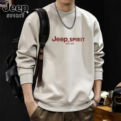 JEEP SPIRIT 吉普卫衣男美式印花外套男士宽松重磅秋冬季长袖T恤上衣服