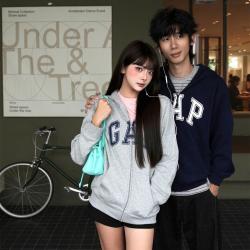 Gap 男女装2026秋季款休闲logo连帽开衫宽松抓绒卫衣1SS623726