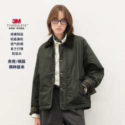 714STREET 防水猎装夹克男2025秋冬3M新雪丽暖绒棉服巴恩风外套女 军绿色-夹克 M