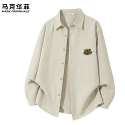 马克华菲 男士泡泡纱长袖衬衫