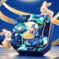 全聚德 月饼 荷韵伴月月饼礼盒16饼1120g 中秋礼品 礼盒送礼 双层礼盒