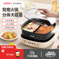 LOTOR徕多电煮锅家用多功能宿舍电热锅学生煮面蒸煮一体电炒锅
