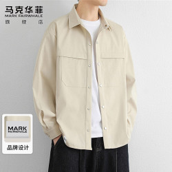 马克华菲 长袖衬衫男士春秋季潮牌宽松衬衣男款休闲百搭外套男装上衣服