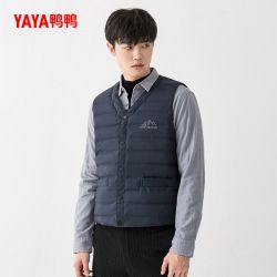 YAYA 鸭鸭大码上装男羽绒服大码男士马甲英伦秋冬背心无袖宽松保暖打底