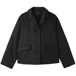 MUJI 無印良品 BD12GA6S 木棉混纺棉服夹克 黑色 XL