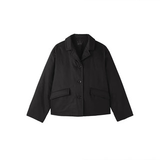 MUJI 無印良品 BD12GA6S 木棉混纺棉服夹克 黑色 XL