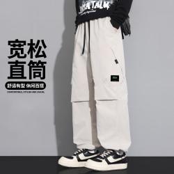 d&x 时尚百搭青少年秋冬季款男式宽松直筒工装裤