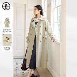 DUIBAI 春秋老钱风复古翻驳领女式风衣外套