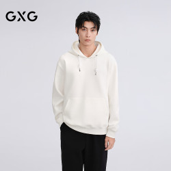 GXG 男装 商场同款微阔连帽卫衣2026春季新品G26X311015 白色 XL