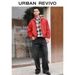 UR UR2026春季新款男装休闲复古做旧水洗直筒牛仔长裤UUY860007 正黑 32