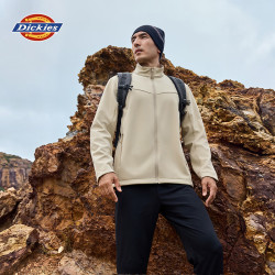 Dickies 软壳衣男户外冲锋夹克男士秋冬季保暖抓绒内里防风立领开衫外套