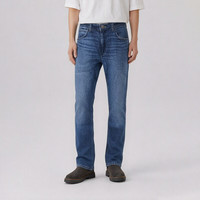 Wrangler 男式牛仔裤百搭时尚秋冬款牛仔裤 中蓝色