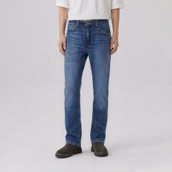 Wrangler 男式牛仔裤百搭时尚秋冬款牛仔裤 中蓝色