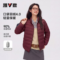 雅鹿 女士 短款立领羽绒服