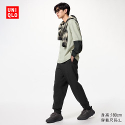 优衣库 运动长裤常规款男装女装/休闲裤裤子486120 09 黑色 L