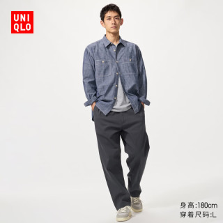 优衣库 弹力棉质舒适九分裤常规款男装女装481568 479134 481568/08深灰色 S