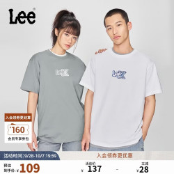 Lee 圆领Logo印花 白色 L码 短袖T恤