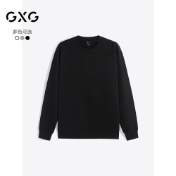 GXG 男装潮流时尚圆领卫衣24年秋季新品 黑色 180/XL