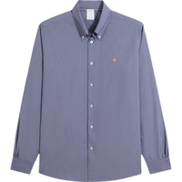 Brooks Brothers 男士秋季修身牛津纺纽扣领logo经典长袖衬衫