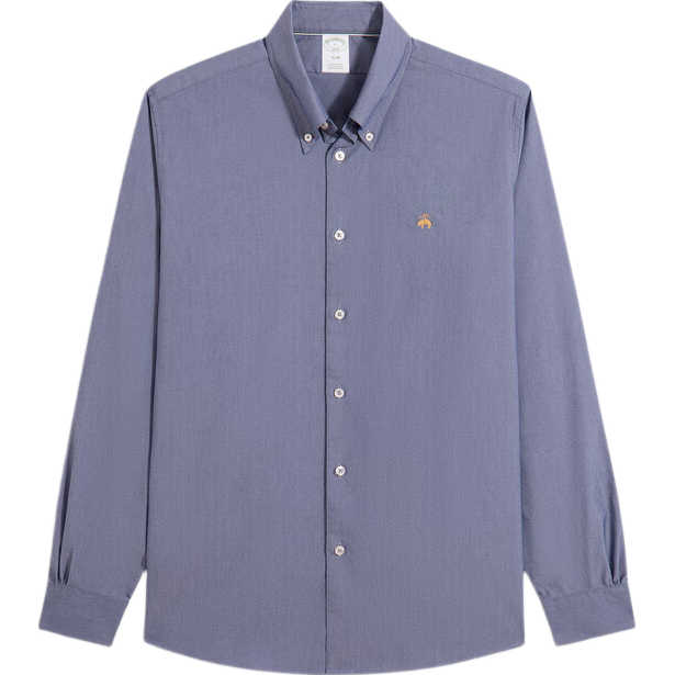 Brooks Brothers 男士秋季修身牛津纺纽扣领logo经典长袖衬衫