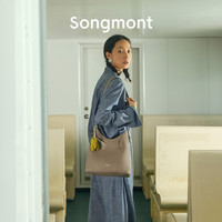 Songmont山下有松 循迹系列hobo包 头层牛皮 黑檀色 中号 单肩包