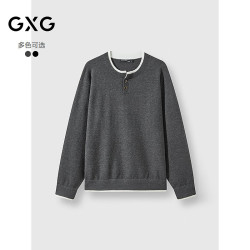 GXG 男装 圆领低领简约休闲线衫 灰色 175/L