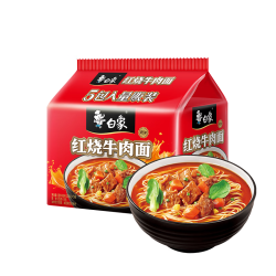 白象 方便面 新经典红烧牛肉面104g*5袋五连包泡面袋装