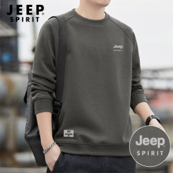 JEEP SPIRIT 吉普卫衣男春秋季圆领长袖T恤男宽松套头上衣修身打底衫男装XL