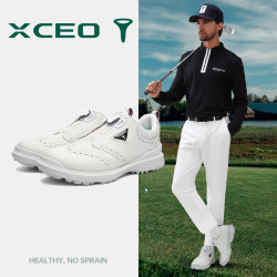 XCEO/芯鹰故宫款男士高尔夫球鞋白灰色