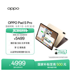 OPPO Pad 5 Pro 13.2英寸 平板电脑（3392*2400、第五代骁龙8 至尊版、16GB、512GB、WiFi版、晨曦金）