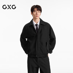 GXG 男装微廓遮盖设计行政廓形夹克外套通勤茄克 黑色 175/L
