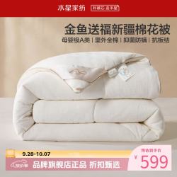 水星家纺 A类抑菌防螨净味100%新疆棉花冬被芯全棉秋冬保暖被子 好事发生棉花冬被200×230cm