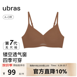 Ubras 虞书欣同款无尺码透气轻纱小胸显大无钢圈聚拢文胸罩内衣女 胡桃木(美拉德色) 均码 mini版(80-100斤)A-C杯